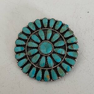 Vintage Navajo Larry Moses Begay Turquoise Pendant/Brooch